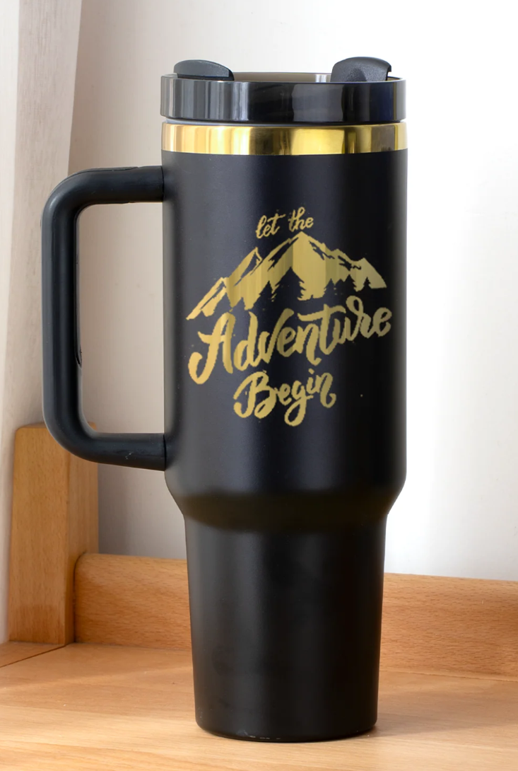 Stainless Steel Tumbler 40oz - Custom Engraved (Available in Black & White)