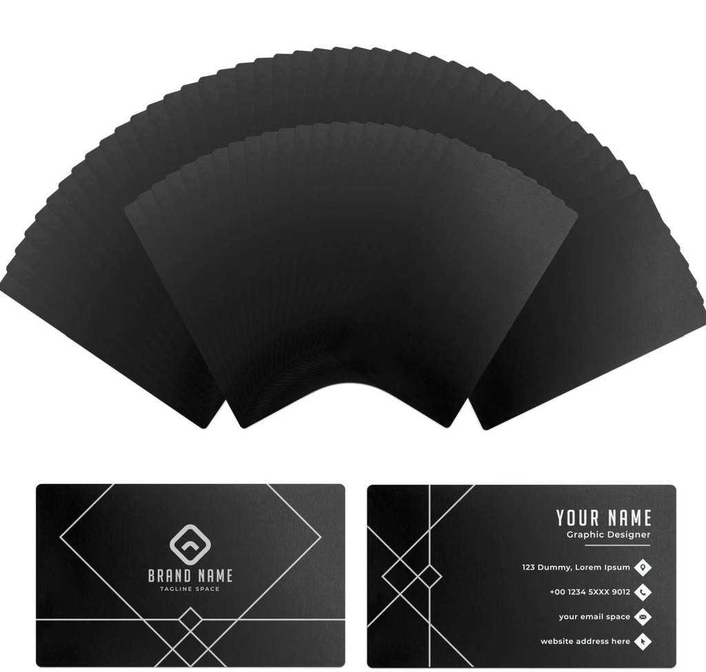 Aluminum Business Cards - Black - Custom Engraved