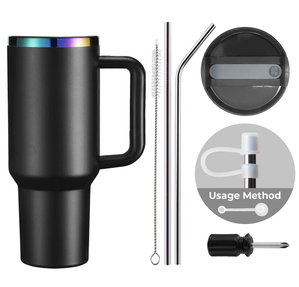 Stainless Steel Tumbler 40oz - Custom Engraved (Available in Black & White)