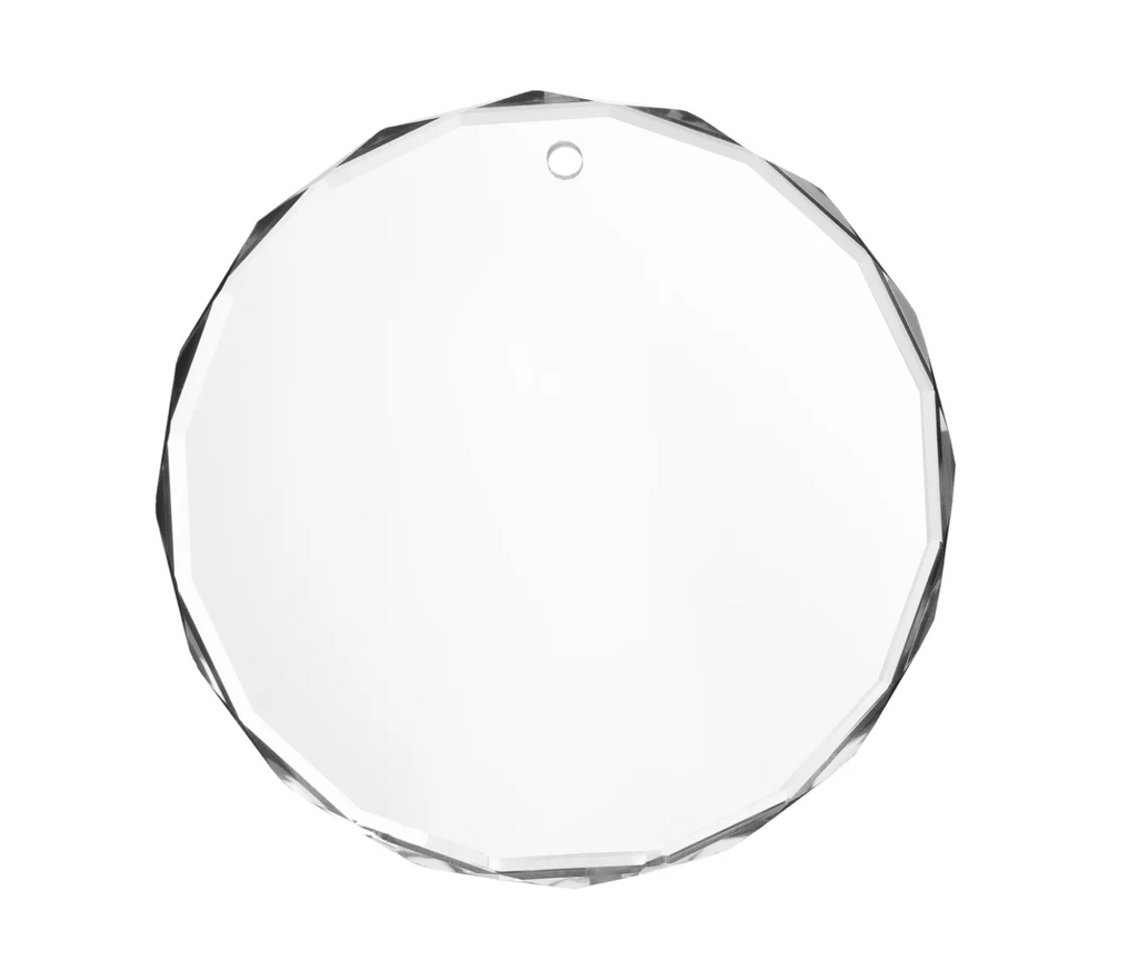 Crystal Faceted Round Ornament - Custom Engraved