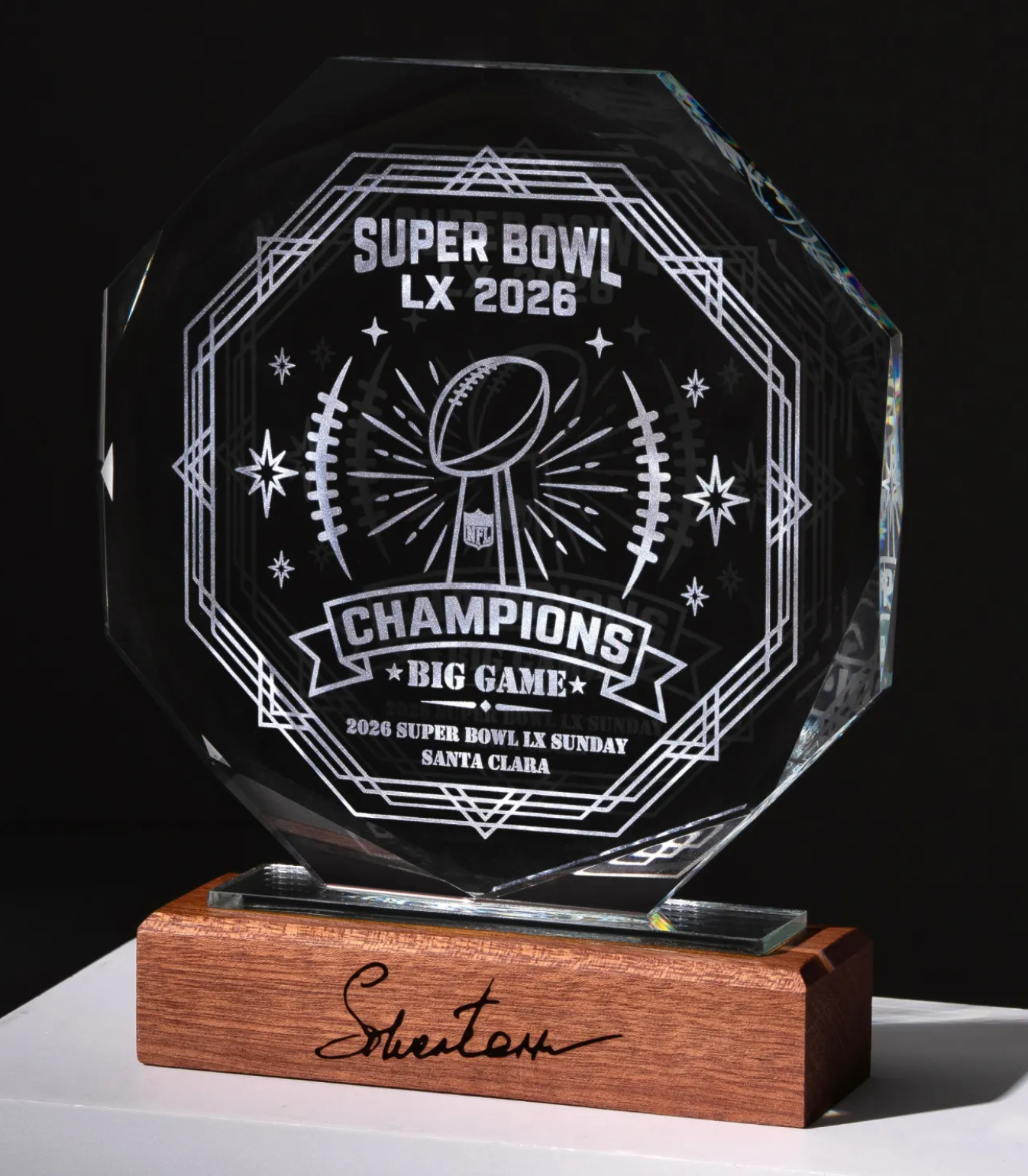 Crystal Award Trophy - Octagonal - Custom Engraved