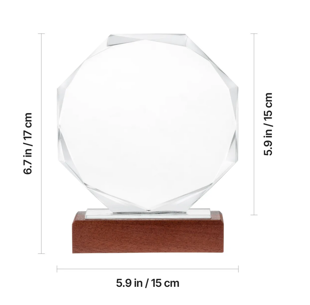 Crystal Award Trophy - Octagonal - Custom Engraved