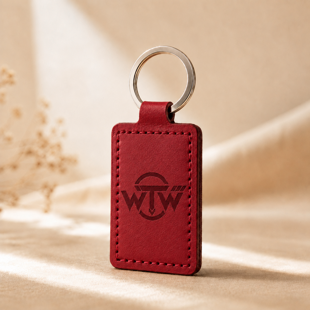 Leather Keychain V1 - Various Colors Available - Custom Engraved