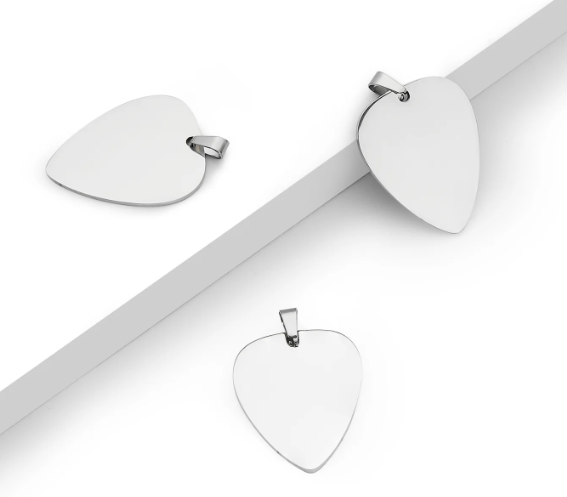 Stainless Steel Guitar Pick Pendant - Custom Engraved
