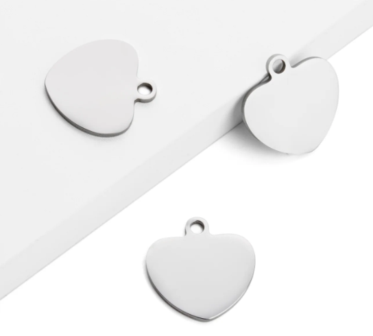 Heart Stainless Steel Tag - Custom Engraved