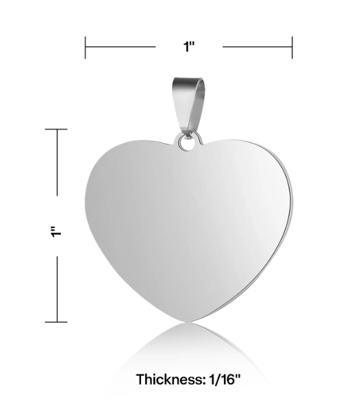 Heart Stainless Steel Tag - Custom Engraved
