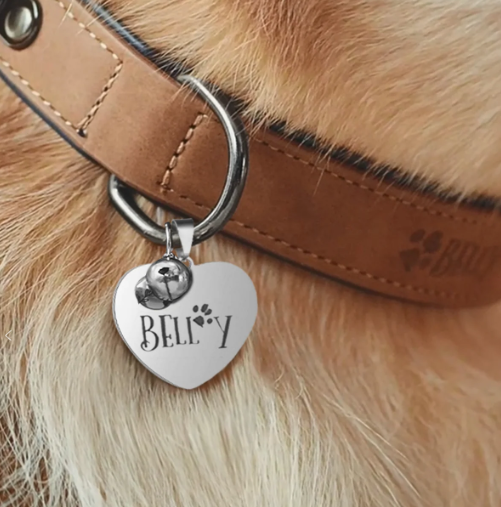 Heart Stainless Steel Tag - Custom Engraved