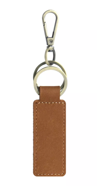 Leather Keychain V2 - Brown - Custom Engraved
