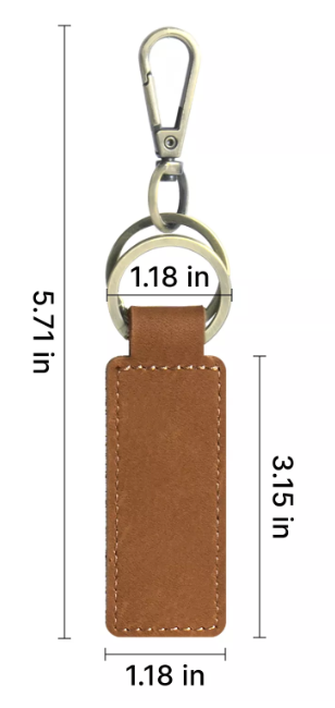 Leather Keychain V2 - Brown - Custom Engraved