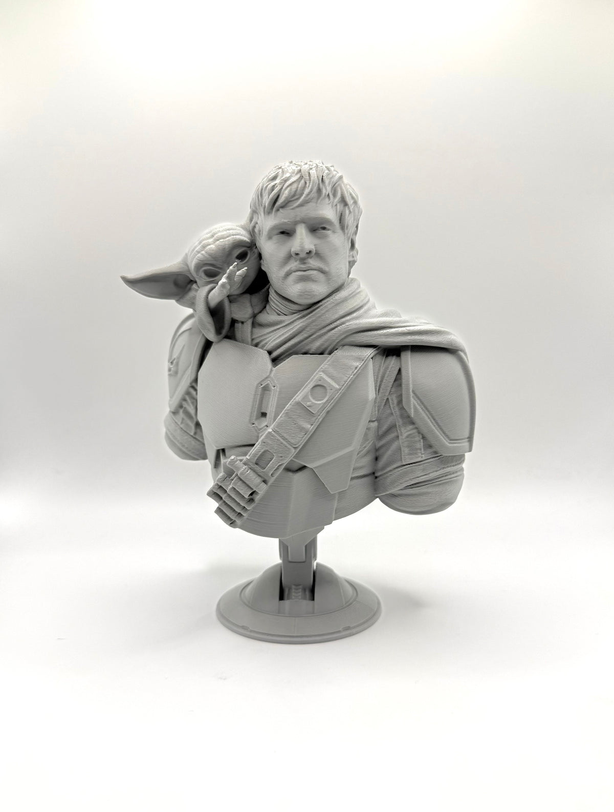 Mandalorian & Grogu Bust — PLA Fan Art Display Figure