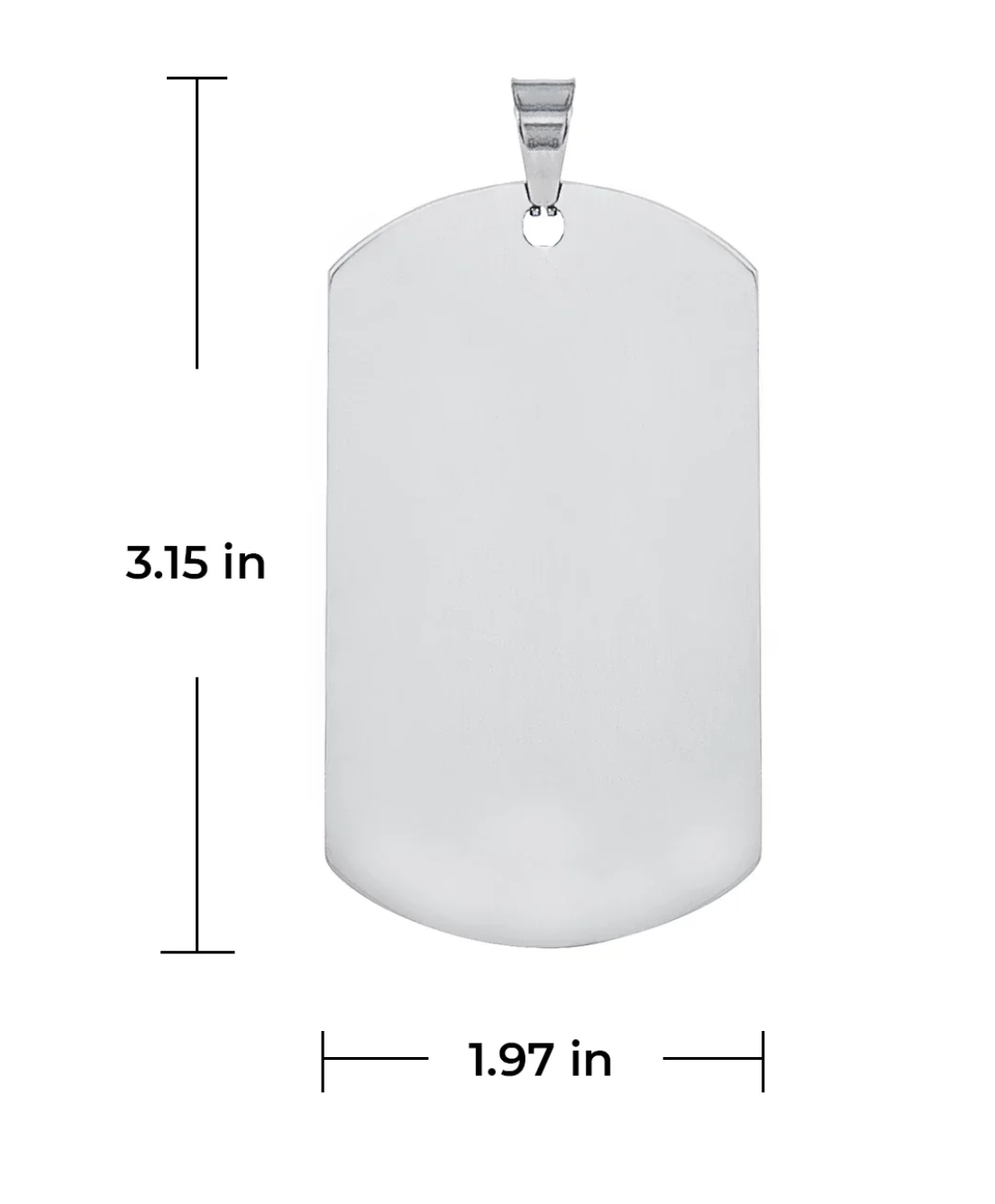 Stainless Steel Military Pendant - Available in Silver or Black