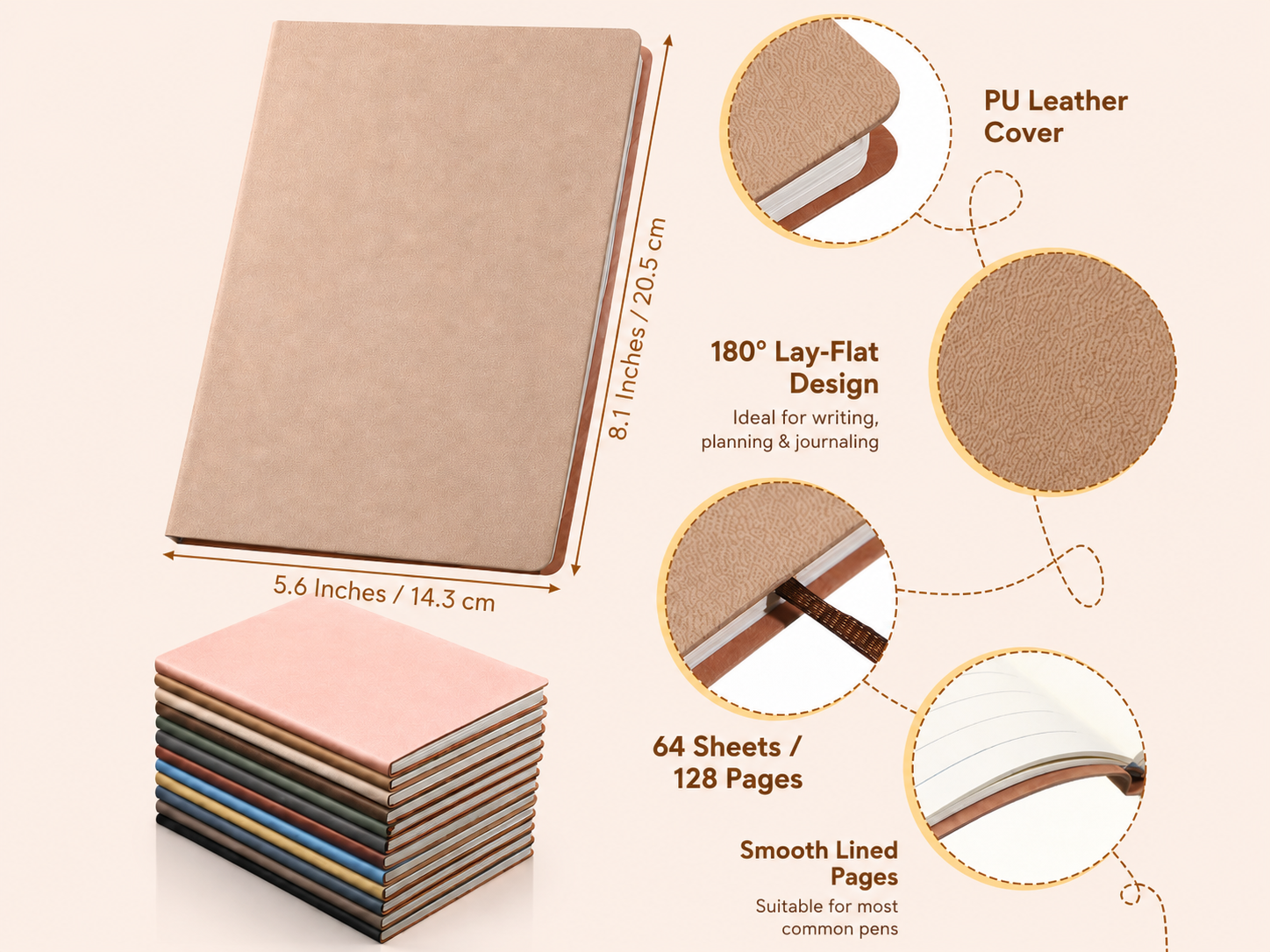 PU Leather Journal - Various Colors Available - Custom Engraved