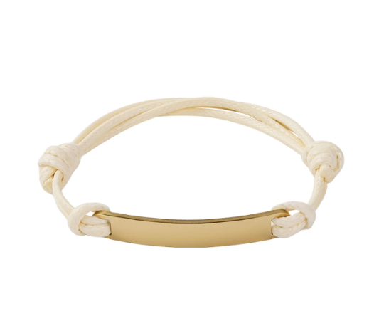 Rectangular Tag Cord Bracelet - Custom Engraved
