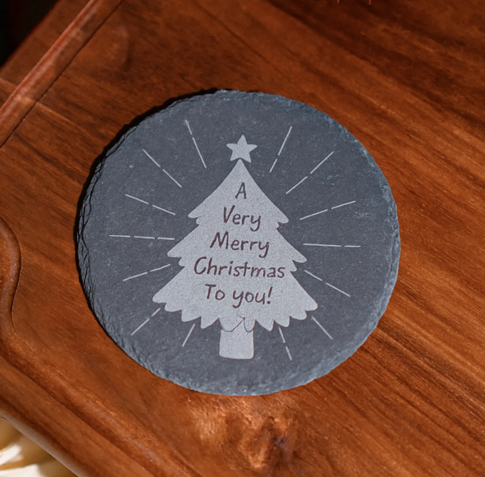 Stone Coaster - 4pcs (3.9 in.) - Custom Engraved - (Round or Square Available)