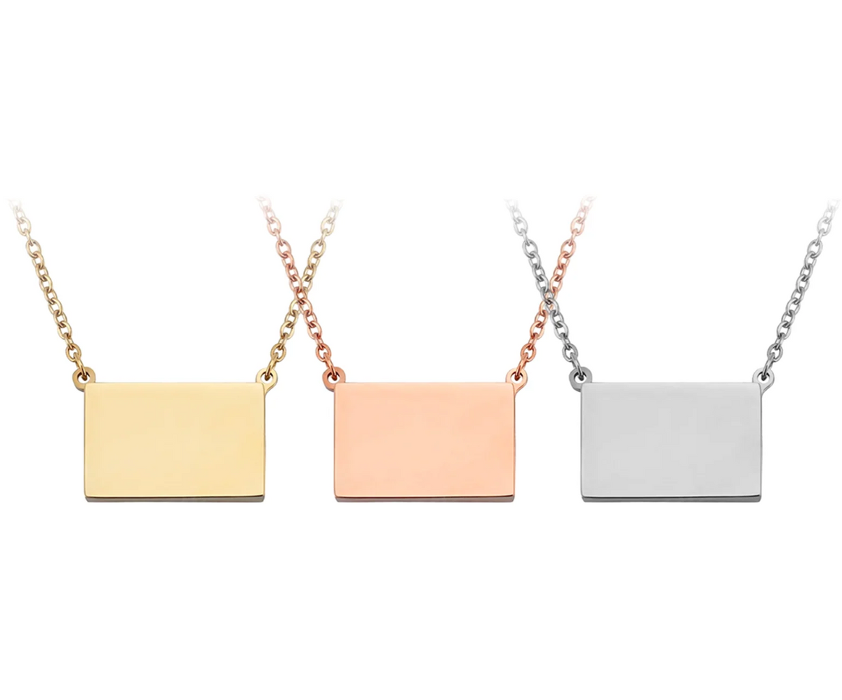 Stainless Steel Pull-Out Envelope Necklace - Custom Engraved