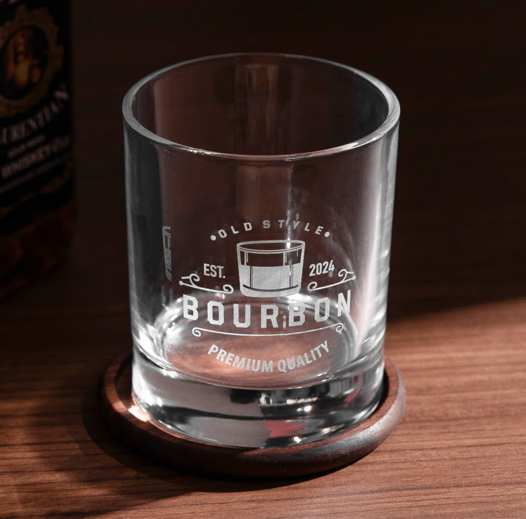 11.9oz Old Fashioned Whiskey Glasses - Custom Engraved (2pcs)